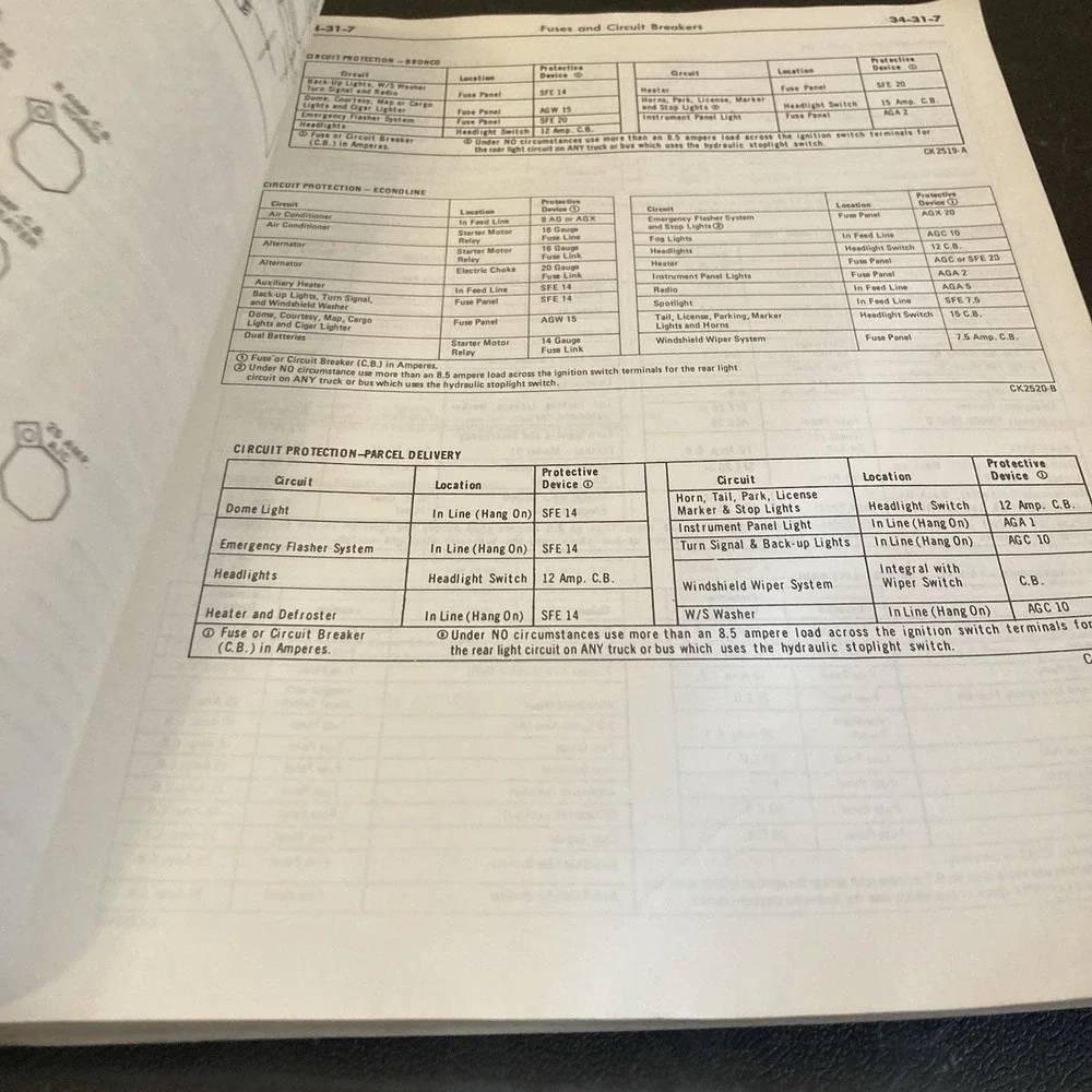 1975 Truck Shop Manual Volume 3&4 Electrical & Body (1 Book)